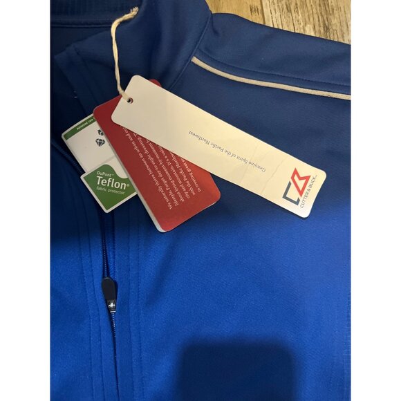 Cutter & Buck Mens CB DryTec Blue Full-Zip Jacket L/G Moisture-Wicking - Picture 3 of 6